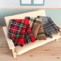 ハンドメイド☆ミニチュア チェックのブランケット