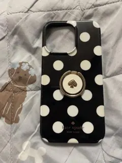kate spade iPhoneケース ドット柄 リング付き