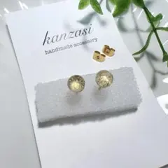沖縄　琉球ガラス　泡あわ×透明クリアなピアス/サージカルステンレスのサムネイル