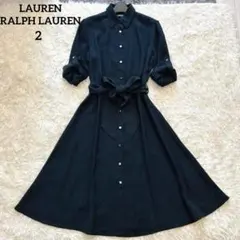 極美品✨ポロラルフローレン ストライプ ベルト シャツワンピース 4 