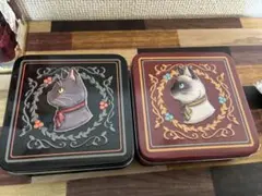 セリア ギフト缶 ねこ 猫 2個セット