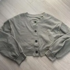 helm オリーブグリーン 長袖 クロップドカットソー