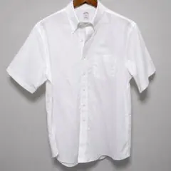 【純白】Brooks Brothers 半袖 オックスフォードシャツ 白 XL