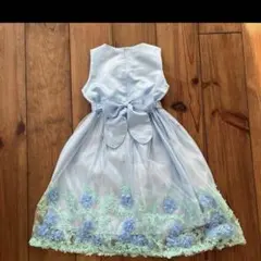 フラワーモチーフ バックリボンドレス フォーマルドレス 発表会 140