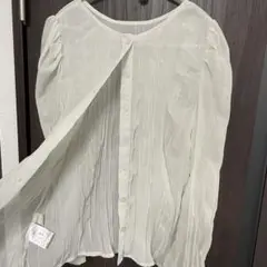 selectMOCA シアークリンクルブラウス　人気　アイボリー