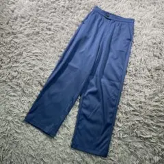 FTY ワイドパンツ ブルー 38 タック ストレッチ