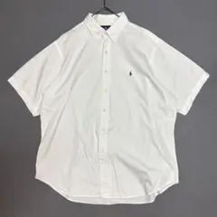 90s Ralph Lauren 半袖 ボタンダウンシャツ 白 香港製