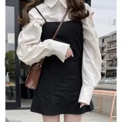 リボンストラップキャミソールミニワンピース gm466 Mサイズ