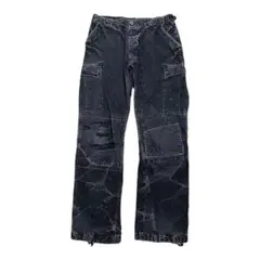 mmoption ダメージ加工デニムパンツ ミリオプション 完売品　一点物 mmoption ダメージ加工デニムパンツ ミリオプション 完売品 一点