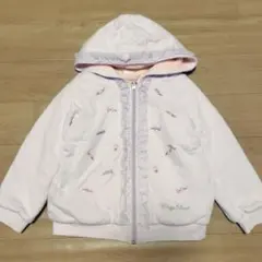 mezzo piano　裏ボアキャンディ刺しゅうフリルパーカー　120　女の子