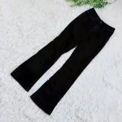 GU ジーユー フレアジーンズ ブラック デニム XS 希少サイズ