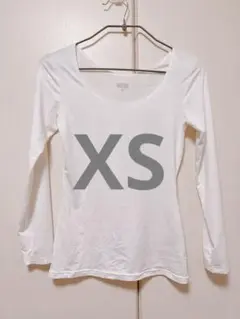 【試着のみ】ヒートテックUネックT/8分袖　ホワイト　XS