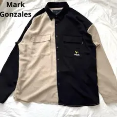 マークゴンザレス 長袖シャツ バックプリント バイカラー XL 大きいサイズ