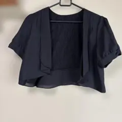 美品　ブラックショートシフォンカーディガン