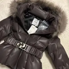 【レア品】GYDA GDベルト付きフェイクレザーショートダウンコート ⚠️ブラウン