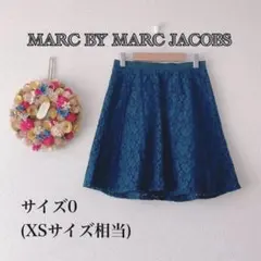 美品❣️〖MARC BY MARC JACOBS〗XS 膝丈スカート 花柄 紺のサムネイル