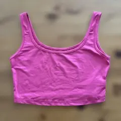 ショート丈タンクトップ☆マゼンダピンク☆mサイズのサムネイル