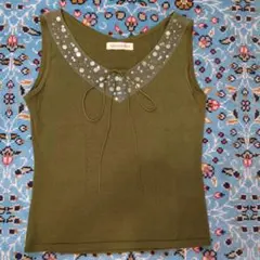 ​【リリ様限定】極美品/シルク混キャサリンロス スパンコール付 タンクトップ ​のサムネイル