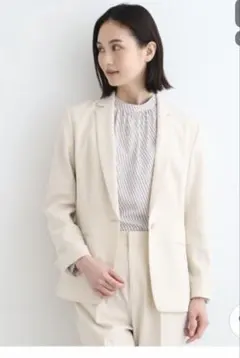【タグ付き新品】INDIVI テーラードパンツスーツ　ナチュラル　Mサイズ