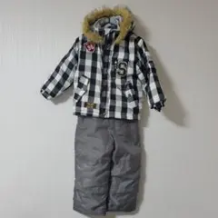 子ども用 スキーウェア上下セット チェック柄