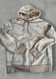UNIQULO y2k 迷彩 ボア ジップパーカー Mグレー