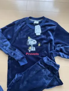 Peanuts スヌーピー刺繍フリースルームウェアＭ