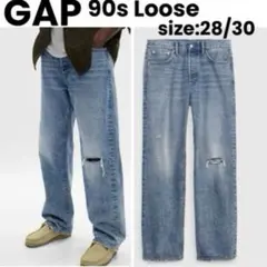 【美品】完売品 GAP 90s loose ルーズフィットデニム ダメージ加工のサムネイル