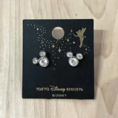 ミッキーシェイプ　ラインストーンピアス