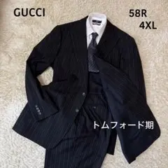 ☆美品☆GUCCI グッチ　スーツ　ピンストライプ　ネイビー　58R 4XLのサムネイル