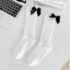 ソックス ハイソックス キッズ ホワイト 靴下 女の子 フォーマル リボン　卒園