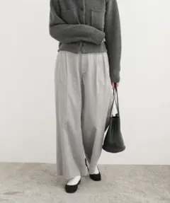 アーバンリサーチ　ストライプ ワイドパンツ グレー