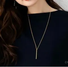 ネックレス ゴールド ロングネックレス ねじり 骨スト 金属アレルギー対応のサムネイル