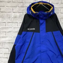 コロンビア　マウンテンパーカー　ブルーXL ロゴ刺繍アウトドア0120