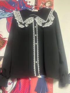 夢展望 ディアマイラブ レース付き黒長袖シャツ