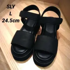 SLY スライ　厚底サンダル　UTILITY 　L　24.5 黒　合皮　レザーのサムネイル