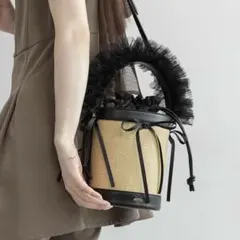 RANDA 2wayチュールフリルハンドルカゴバッグのサムネイル