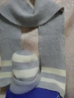 アンゴラマフラーとニットキャップセット