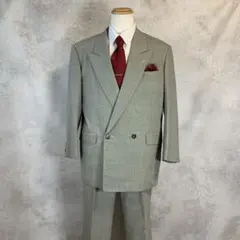 NAPOLENA グレー　ダブルブレスト　セットアップ　背抜き　本切羽　3XL