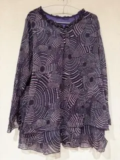円形模様 長袖チュニック 3L