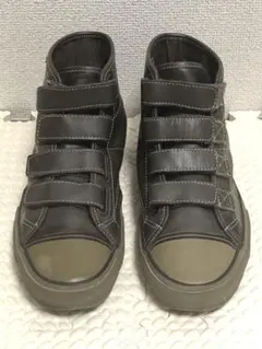 バンズ VANS 革レザーベロクロ　グレーus９27.0cm usedハイカット