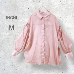 【INGNI】　長袖　シアーシャツ　オープンショルダー　オーバーサイズ　ゆるだぼ
