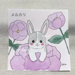 オリジナルイラスト うさぎ アナログイラスト 原画 ウサギ 手描き