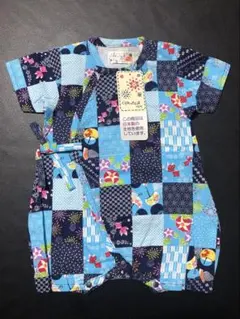 浴衣　ゆかた　甚平　キッズ　ベビー　60-70サイズ　くろわっさんすべべ　着物