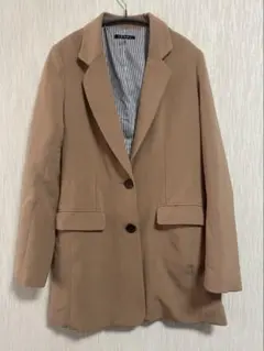 INGNI テーラードジャケット ロング丈　キャメル/ストライプ M