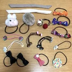 キッズ　ヘアアクセサリー　ヘアゴム　19点セット