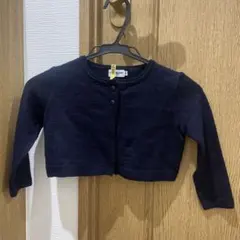 MIKIHOUSE ネイビー ボタン付きカーディガン 100