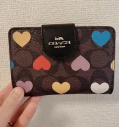 COACH ハート柄 二つ折り財布