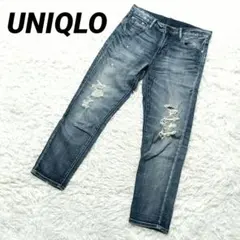 ユニクロ　UNIQLO　ジーンズ　デニム　パンツ　レディース　ダメージ加工　26