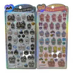 【国内正規品】うるちゅるポップシール モンチッチ 白黒カラフル 2個セット　①