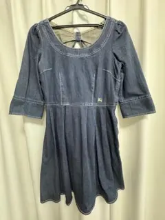 デニム 七分袖ワンピース バーバリーブルーレーベル